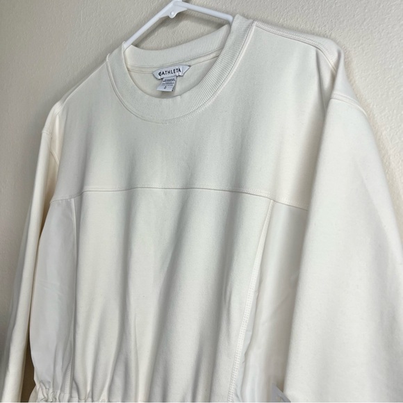 Athleta Ivory Magnolia White Triumph Hybrid Crewneck Sweatshirt Sz L NWT - Picture 7 of 16
